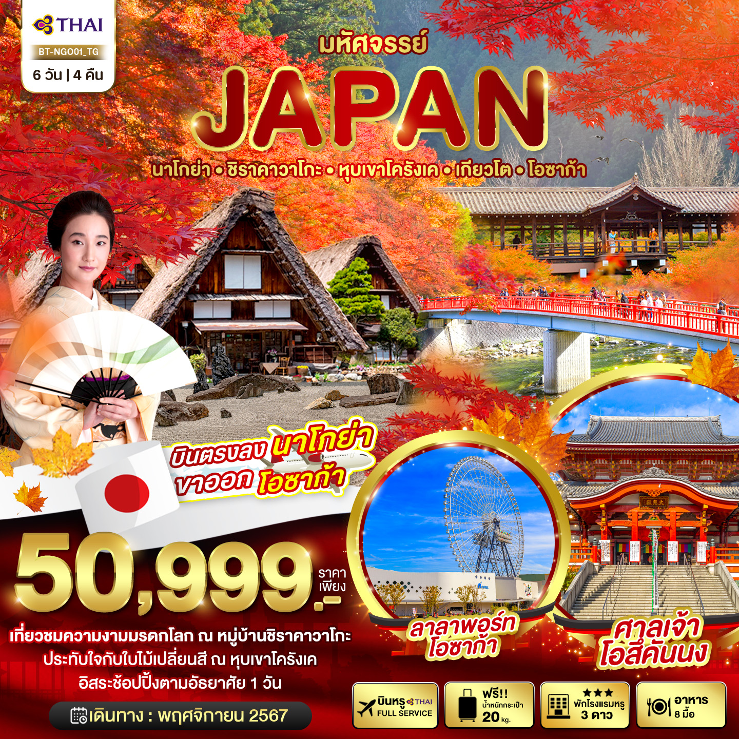 มหัศจรรย์...JAPAN นาโกย่า ชิราคาวาโกะ หุบเขาโครังเค เกียวโต โอซาก้า